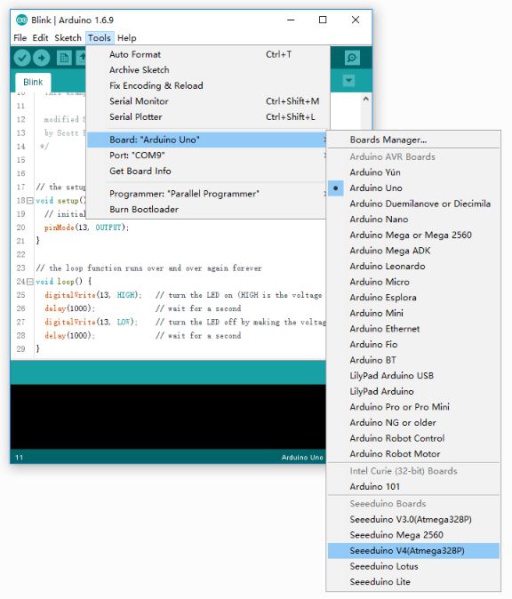 File:Seeeduino v4.2 board IDE.jpg